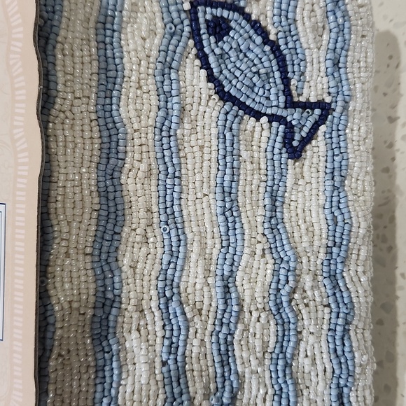 🔹️Beaded Sardine Fish Coin Purse Pouch Wandering Moon Handmade Made in India - Picture 6 of 7